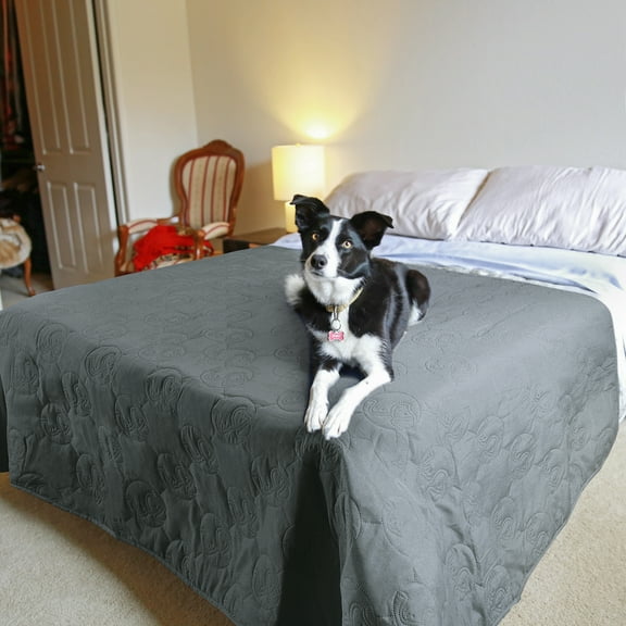 Kritter Planet Waterproof Dog Blanket for Couch, Washable Pet Couch Cover, Non-slip Bed Sofa Furniture Protector Mat, Gray, 60''x80''.