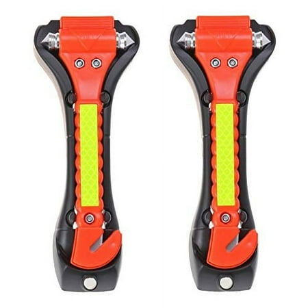 Kriture Escape Tool 2 Pack for Car, Auto Emergency Safety Hammer with Car Window Glass Breaker and Seat Belt Cutter