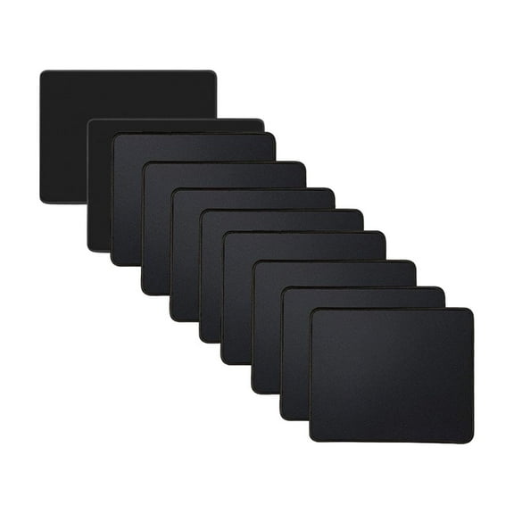 Kriture Mouse Pad 10 Pack with Stitched Edge, Non-Slip Rubber Base, Premium-Textured and Waterproof Mousepad for Computers, Laptop, Office & Home, 10.2x8.3inches, 6mm, Black