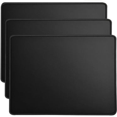 Kriture Mouse Pad 3 Pack with Stitched Edge, Non-Slip Rubber Base, Premium-Textured and Waterproof Mousepad for Computers, Laptop, Office & Home, 10.2x8.3inches, 3mm, Black