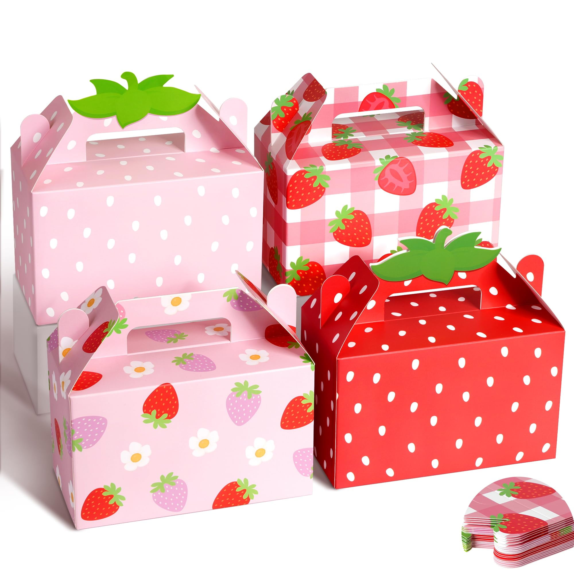Kriyokiaa 16 Pcs Presnok Strawberry Party Favor Box Berry Birthday