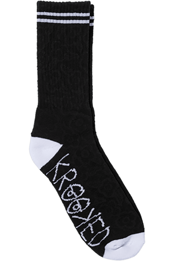 Krk Multi Flowers Crew Sock Black/Black/White