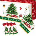 thumbnail image 1 of Krocisen 3 Pack Christmas Tablecloth Disposable Plastic Table Cover for Christmas Party Decoration Supplies 54 x 108 Inches, 1 of 4