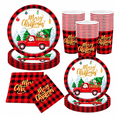 thumbnail image 1 of Krocisen Christmas Paper Plates and Cups Set for 25 Guests, 9 Inch & 7 Inch Dinner Plates, Napkins and Cups, Holiday Tableware Kit for Xmas Party, Dinner & Family Gathering, 1 of 6