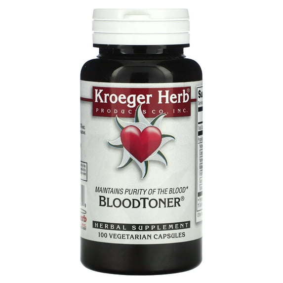 Kroeger Herb Co Blood Toner, 100 Vegetarian Capsules