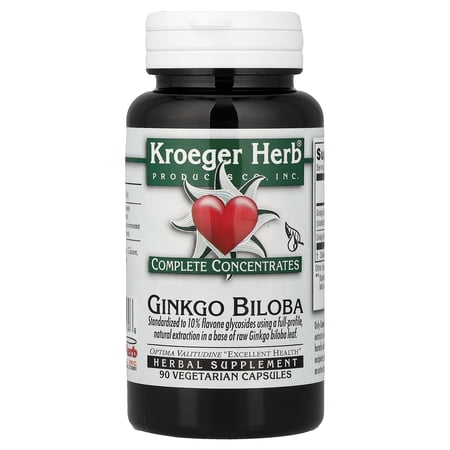 Kroeger Herb Co Complete Concentrates, Ginkgo Biloba, 90 Vegetarian Capsules