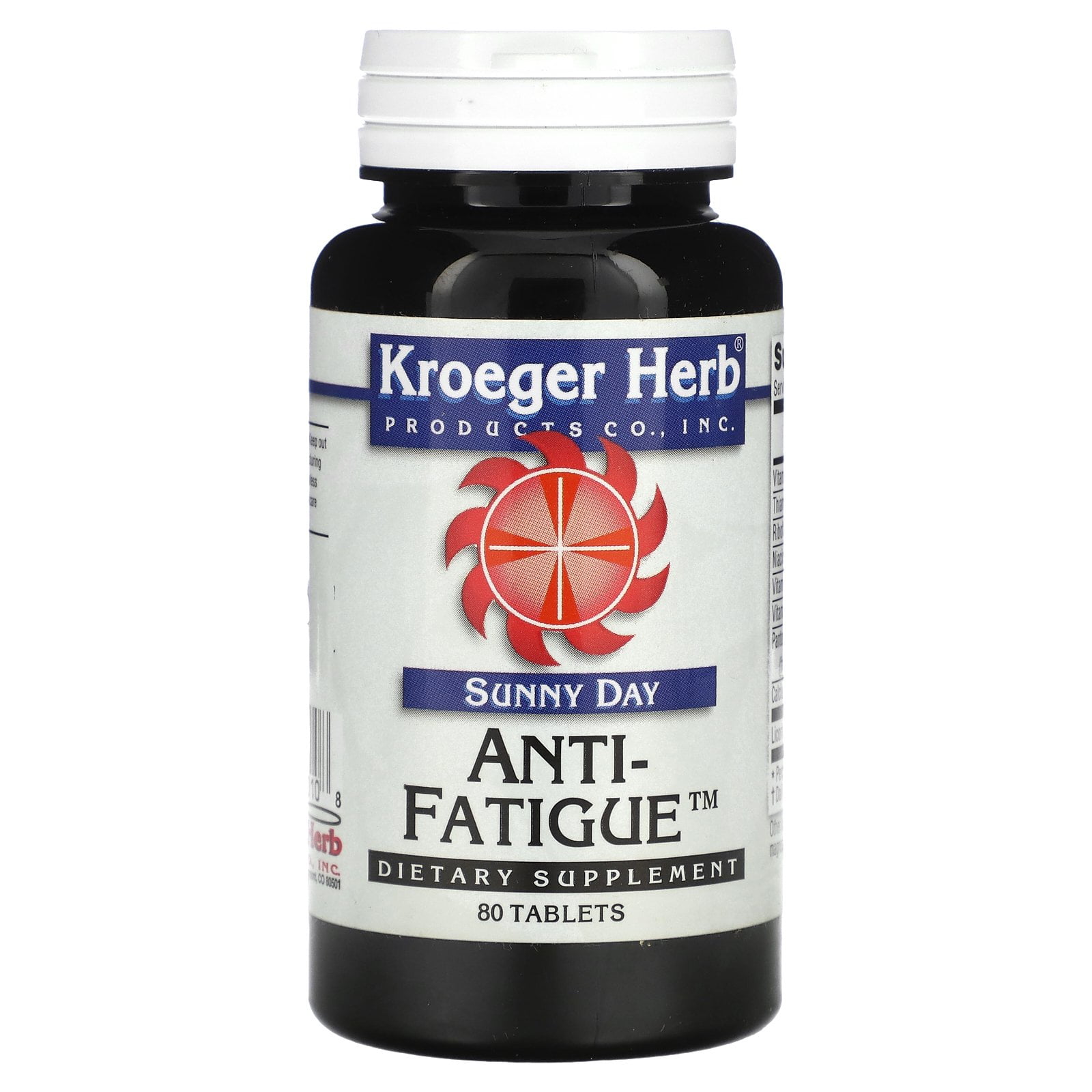 Sunny Day Anti-Fatigue Herbal Supplement Tablets for Adults