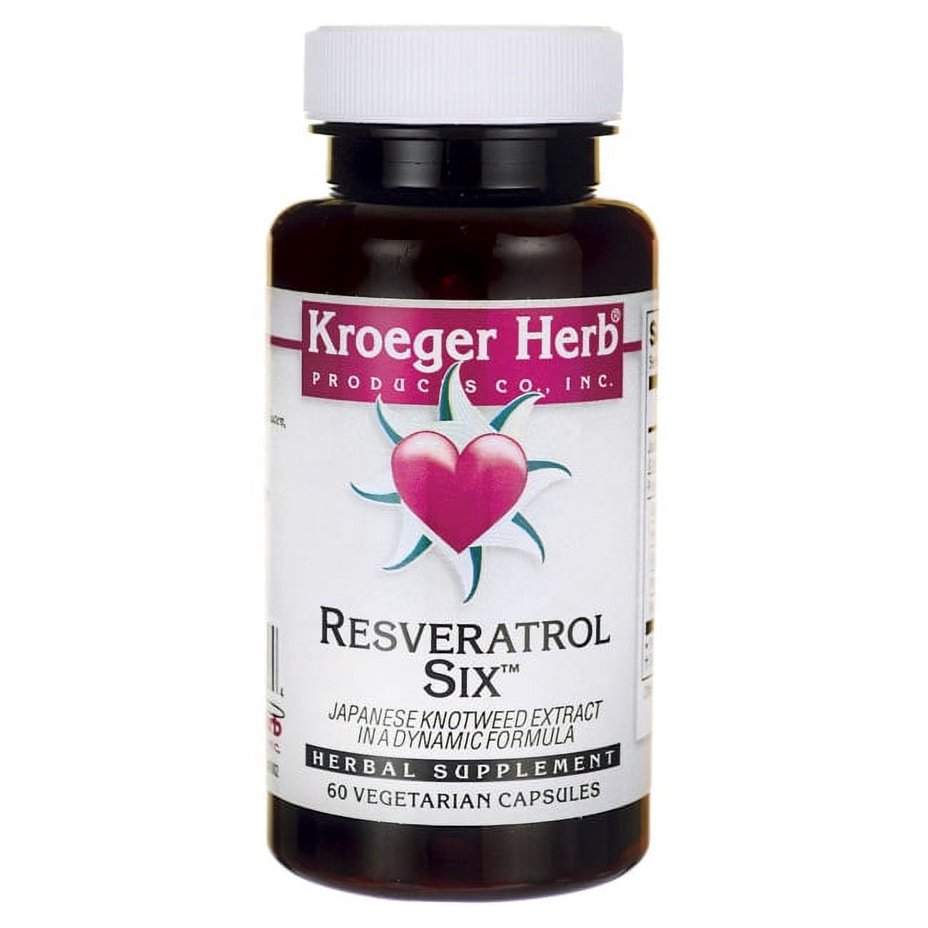 Kroeger Herb Resveratrol Six Japanese Knotweed 60 Veg Caps