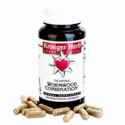 Kroeger Herb Wormwood Combination Vegetarian Capsules, 100 Count Pack
