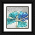 thumbnail image 1 of Kroeker, Wendy 26x26 Black Ornate Wood Framed with Double Matting Museum Art Print Titled - Blue Poppy II, 1 of 4