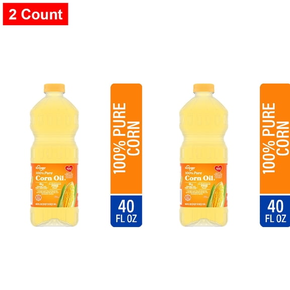 Kroger 100% Pure Corn Oil 40 fl oz - 2 count