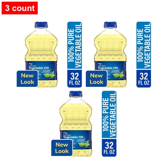 Kroger 100% Pure Vegetable Oil 32 fl oz - 3 count