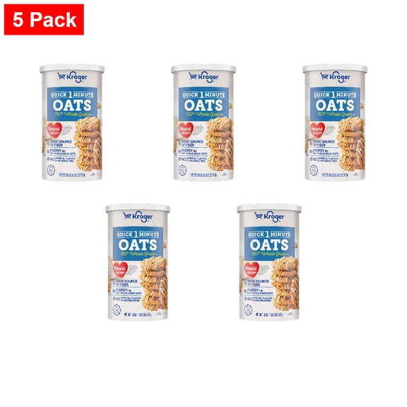 Kroger 100% Whole Grain 1 Minute Oats 18 oz - 5 Pack