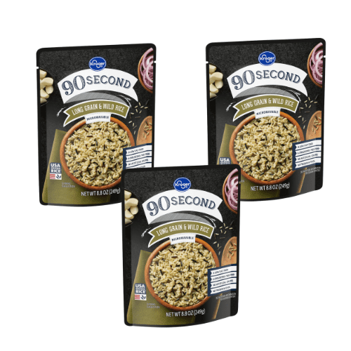 Kroger 90 Second Long Grain & Wild Rice, 3 pcs