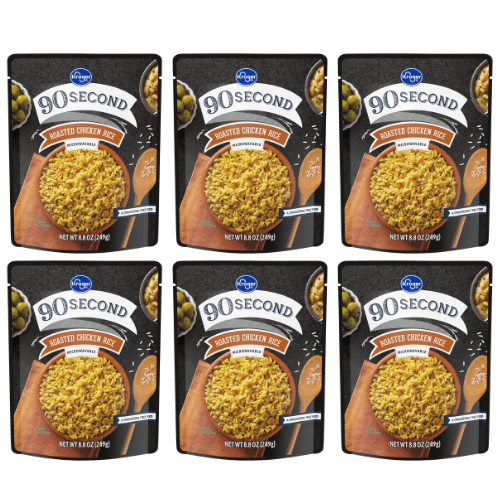 Kroger 90 Second Roasted Chicken Rice Microwavable 6 Pack 8.8 oz
