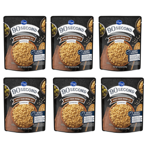 Kroger 90 Second Whole Grain Brown Rice, 6 pcs