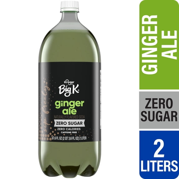 Kroger Big K Ginger Ale Zero Sugar Caffeine Free Soda Bottle 2 liter - Pack of 1