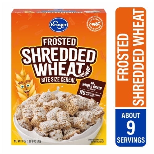 Kroger Bite Size Frosted Shredded Wheat Cereal 18 oz Pack of 3