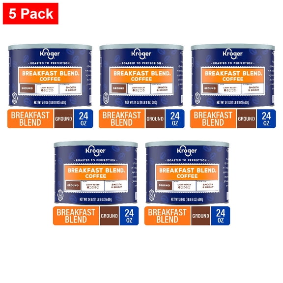 Kroger Breakfast Blend Light Roast Ground Coffee 24 oz - 5 Pack