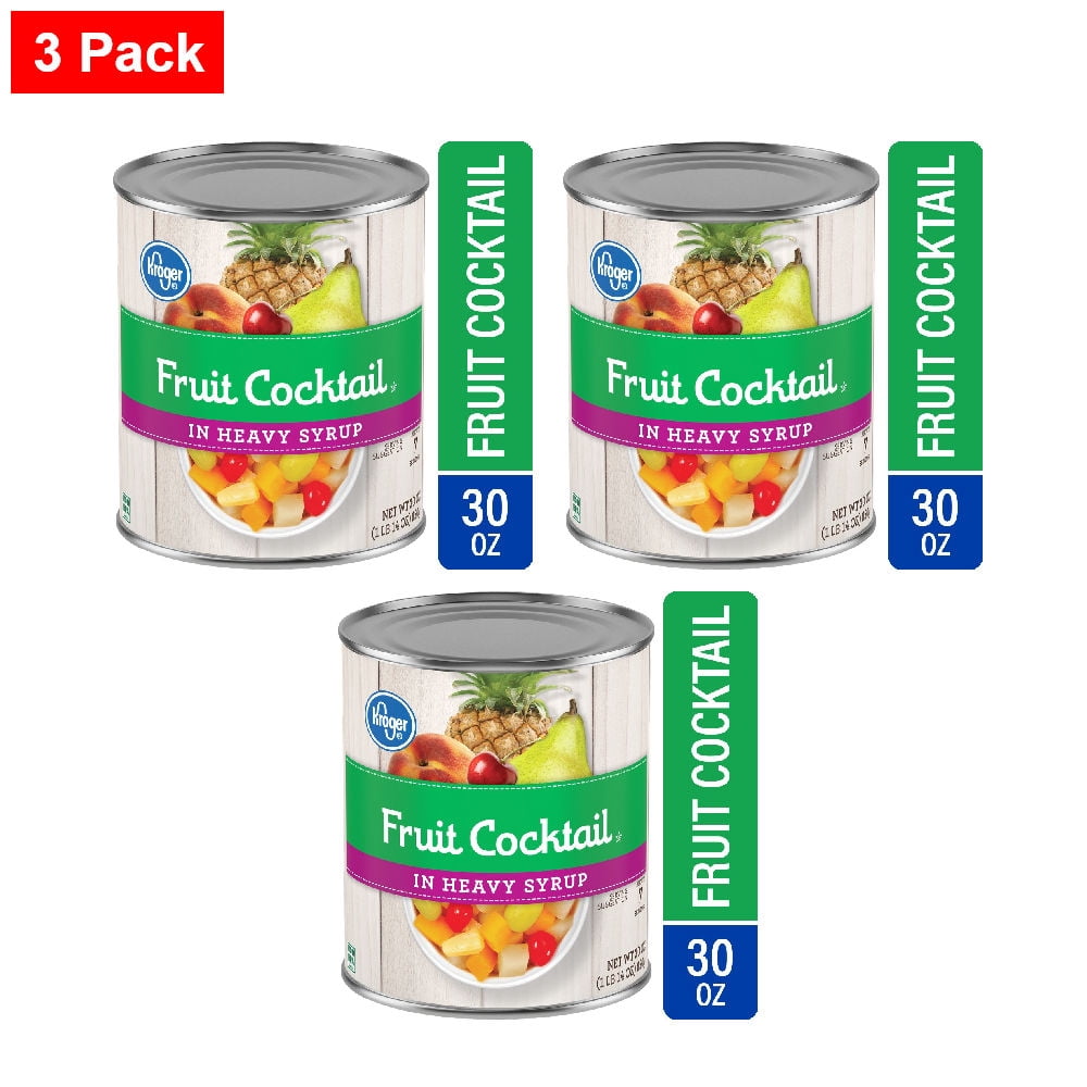 Kroger Canned Fruit Cocktail in Heavy Syrup 30 oz - 3 Pack
