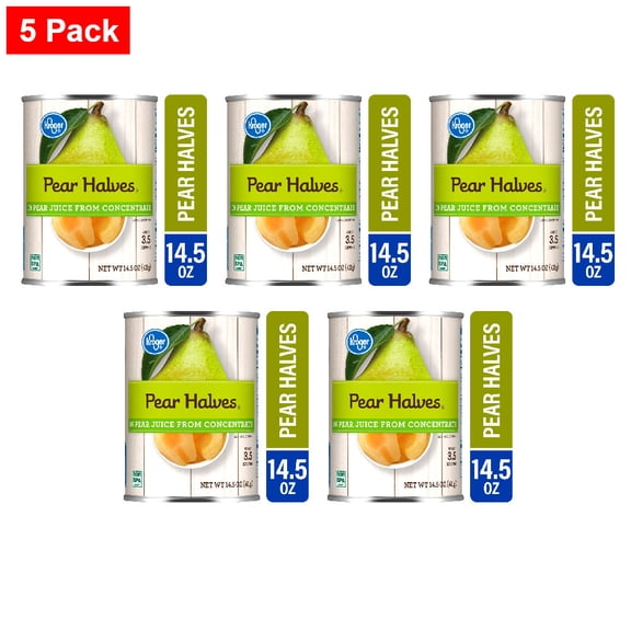 Kroger Canned Pear Halves in Pear Juice 14.5 oz - 5 Pack