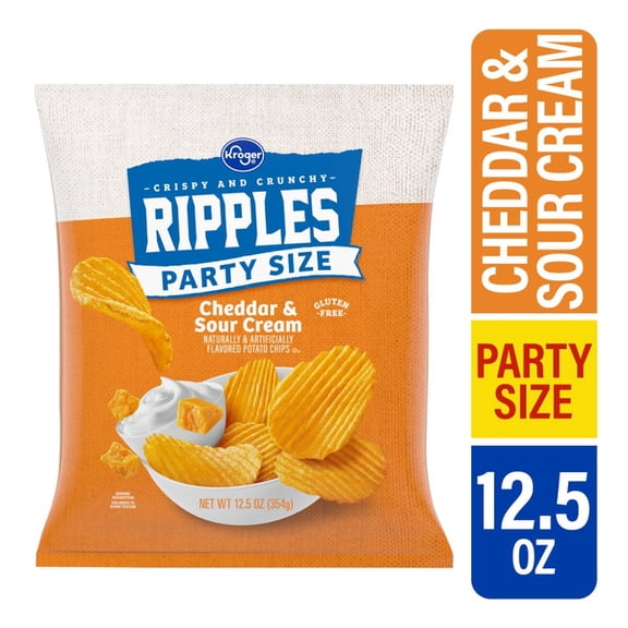 Kroger Cheddar & Sour Cream Ripples Potato Chips Family Size
