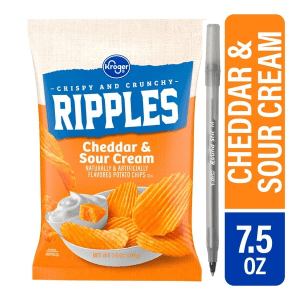 Kroger Cheddar & Sour Cream Ripples Potato Chips