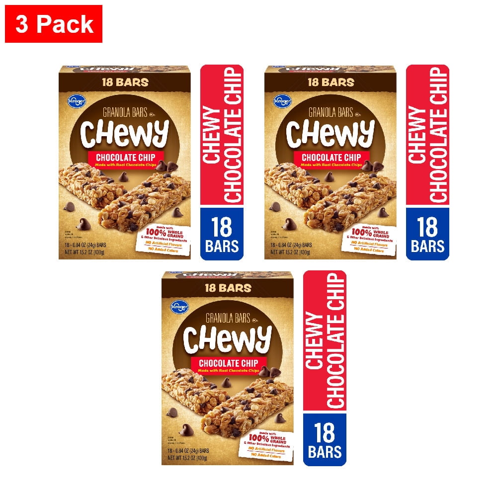 Kroger Chewy Chocolate Chip Granola Bars 18 ct - 3 Pack