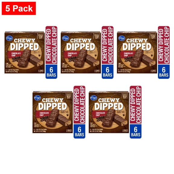 Kroger Chewy Dipped Chocolate Chip Granola Bars 6 ct / 1.08 oz - 5 Pack