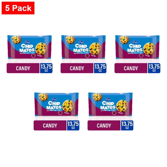 Kroger ChipMates Candy Chocolate Chip Cookies 13.75 oz - 5 Pack