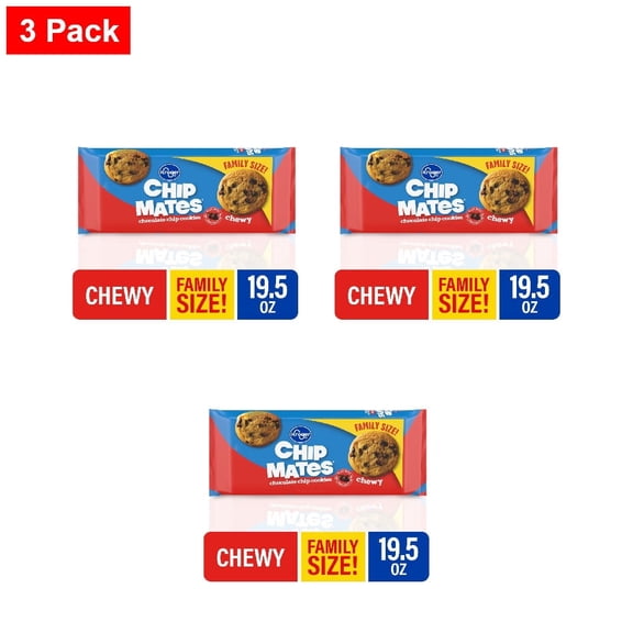 Kroger ChipMates Chewy Chocolate Chip Cookies Family Size 19.5 oz - 3 Pack
