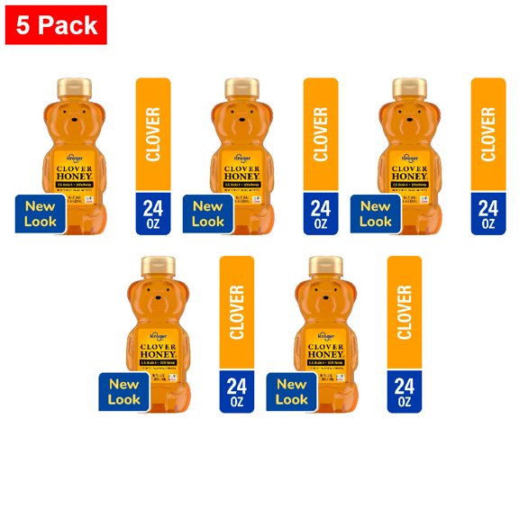 Kroger Clover Honey Bear 24 oz - 5 Pack