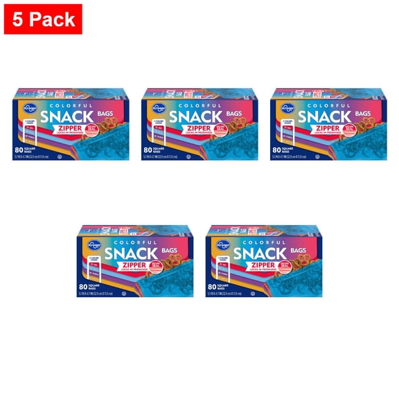Kroger Colored Snack Bags 80 ct - 5 Pack