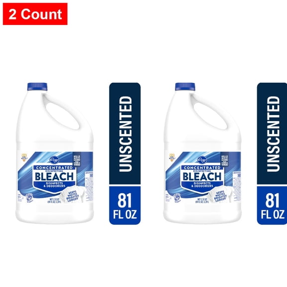 Kroger Concentrated Disinfecting Bleach 81 fl oz - 2 count