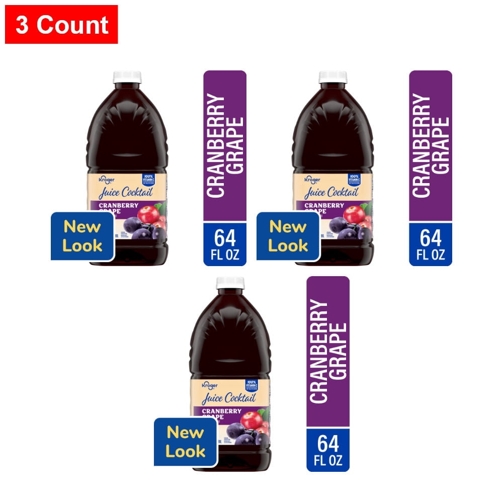 Kroger Cranberry Grape Juice Cocktail 64 fl oz - 3 count