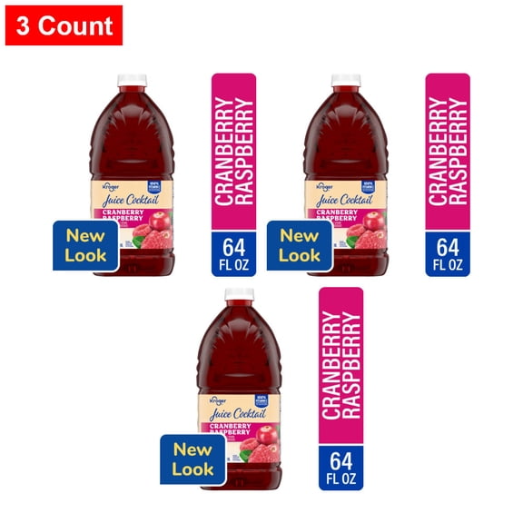 Kroger Cranberry Raspberry Flavored Juice Cocktail 64 fl oz - 3 count