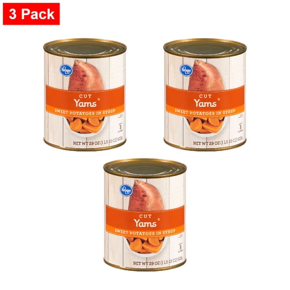 Kroger Cut Sweet Potato Yams in Syrup 29 oz - 3 Pack