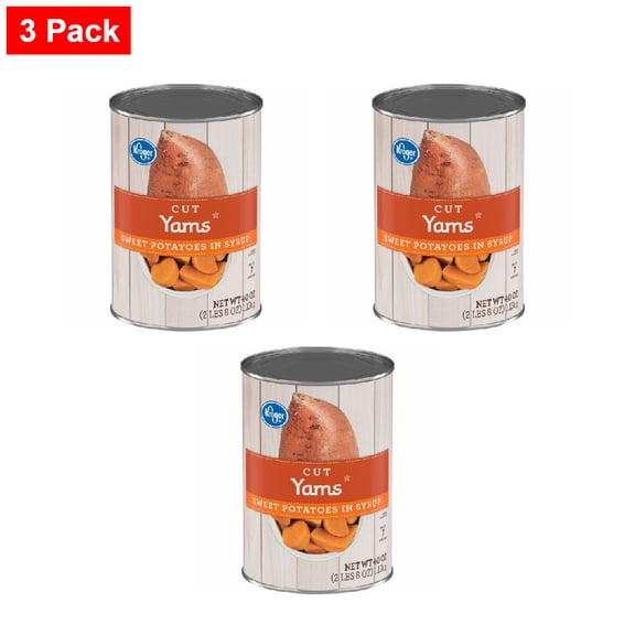 Kroger Cut Sweet Potato Yams in Syrup 40 oz - 3 Pack