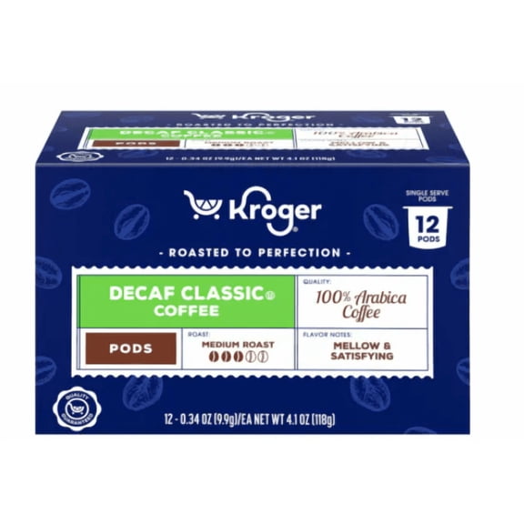 Kroger Decaf Classic Medium Roast K-Cup Coffee Pods- 12ct, 2pk