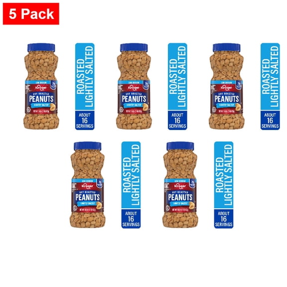 Kroger Dry Roasted Lightly Salted Peanuts 16 oz - 5 Pack