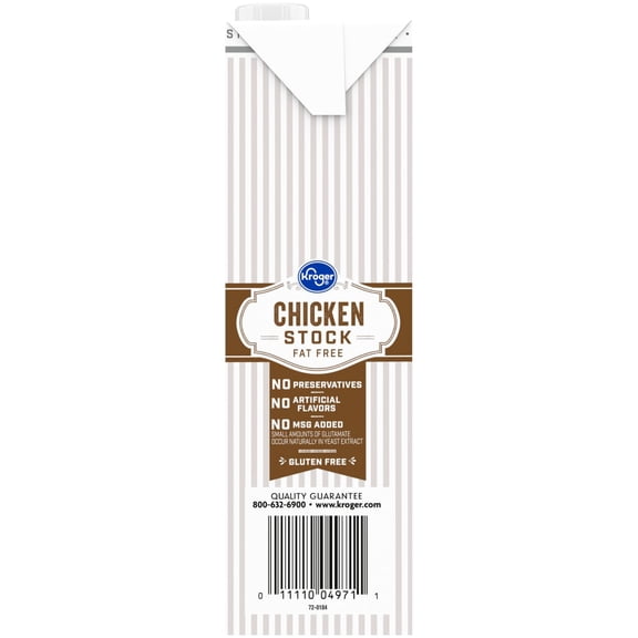 Kroger Fat Free Chicken Stock 32 oz - Pack of 1