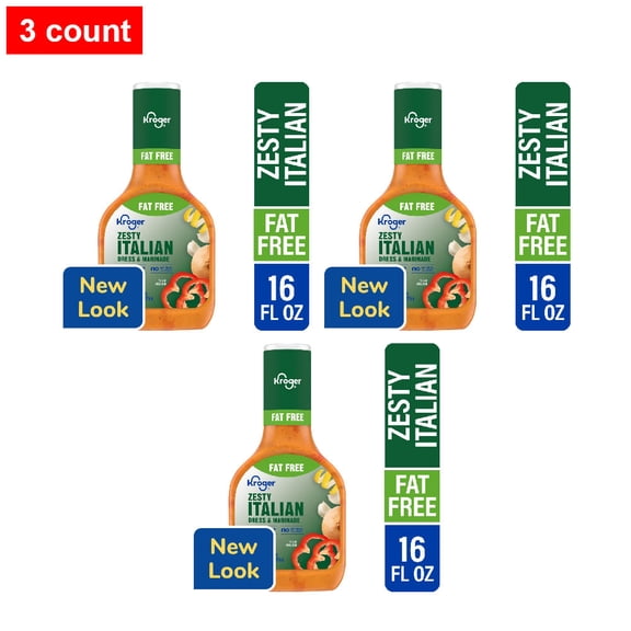 Kroger Fat Free Zesty Italian Salad Dressing & Marinade 16 fl oz - 3 count