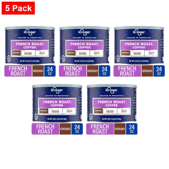 Kroger French Roast Dark Roast Ground Coffee 24 oz - 5 Pack