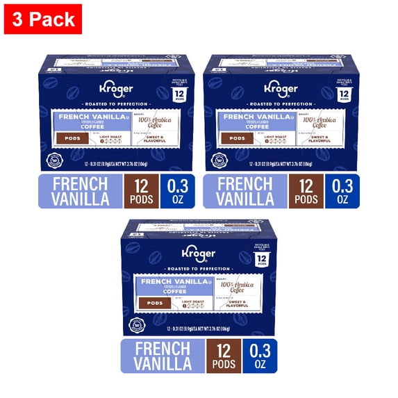 Kroger French Vanilla Light Roast Coffee Pods 12 ct - 3 Pack