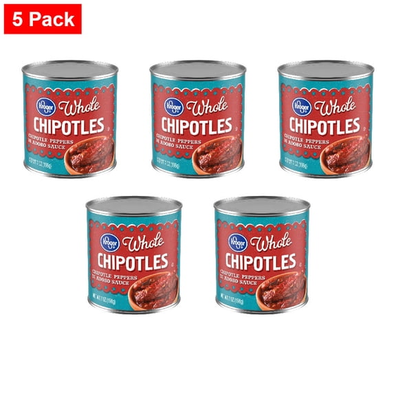 Kroger Gluten Free Whole Chipotle Peppers in Adobo Sauce 7 oz - 5 Pack