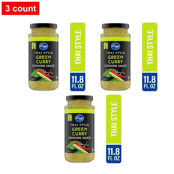 Kroger Green Curry Thai Style Hot Cooking Sauce 11.8 fl oz - 3 count