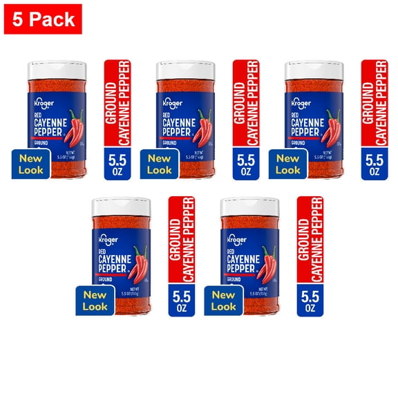 Kroger Ground Red Cayenne Pepper Shaker 5.5 oz - 5 Pack