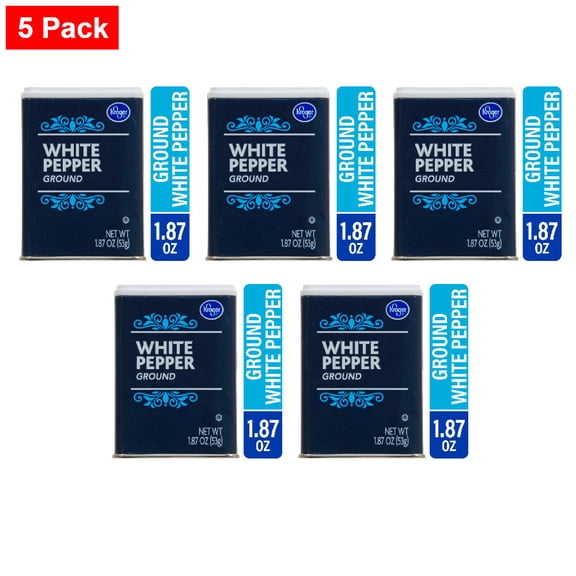 Kroger Ground White Pepper Shaker 1.87 oz - 5 Pack