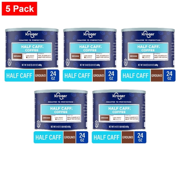 Kroger Half Caff Light Roast Ground Coffee 24 oz - 5 Pack