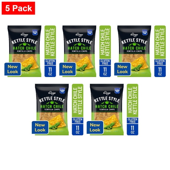 Kroger Hatch Chile Kettle Style Tortilla Chips 11 oz - 5 Pack